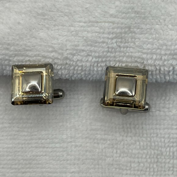 Men's Swarovski Crystal Frame Cufflinks - Picture 6 of 10